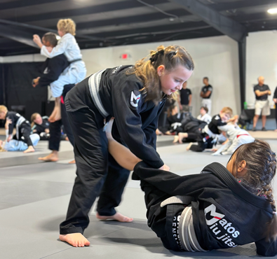 Kids training Brazilian Jiu Jitsu at Matos Jiu Jitsu in Pensacola.